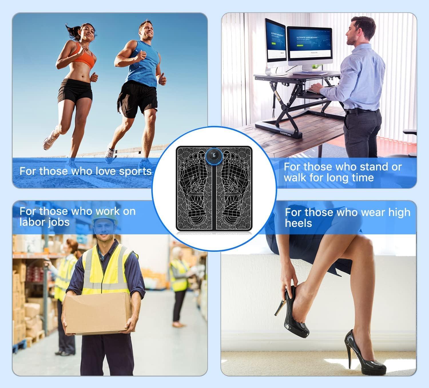 Foot Massage Pain Reliever – Wireless Electric EMS Foot & Leg Massager with 8 Modes