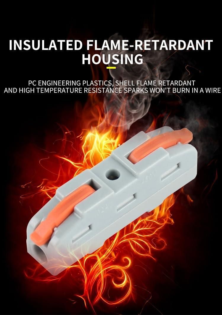 Lever Wire Cable Connectors Pack of 10 | Spring Loaded Electrical Inline Splicing Connectors