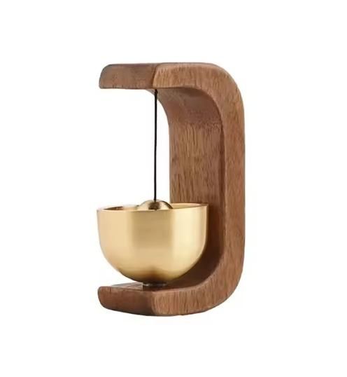 Magnetic Wind Bell for Home Door | Copper & Walnut Beech Wood Hanging Door Chime