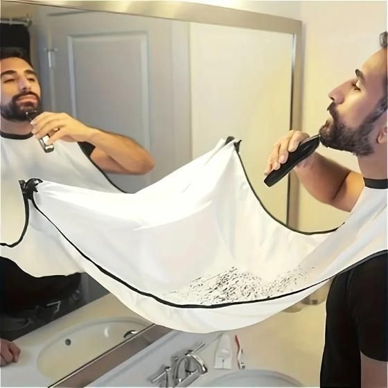 Beard Shaving Apron Cape for Men – No Mess Beard Trimming Catcher Bib