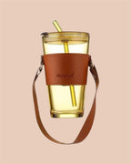 Glass Tumbler with Glass Straw & Lid | Reusable Drinking Cup