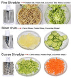 4 in 1 Rotary Drum Vegetable Grater & Slicer | Manual Kitchen Cutter