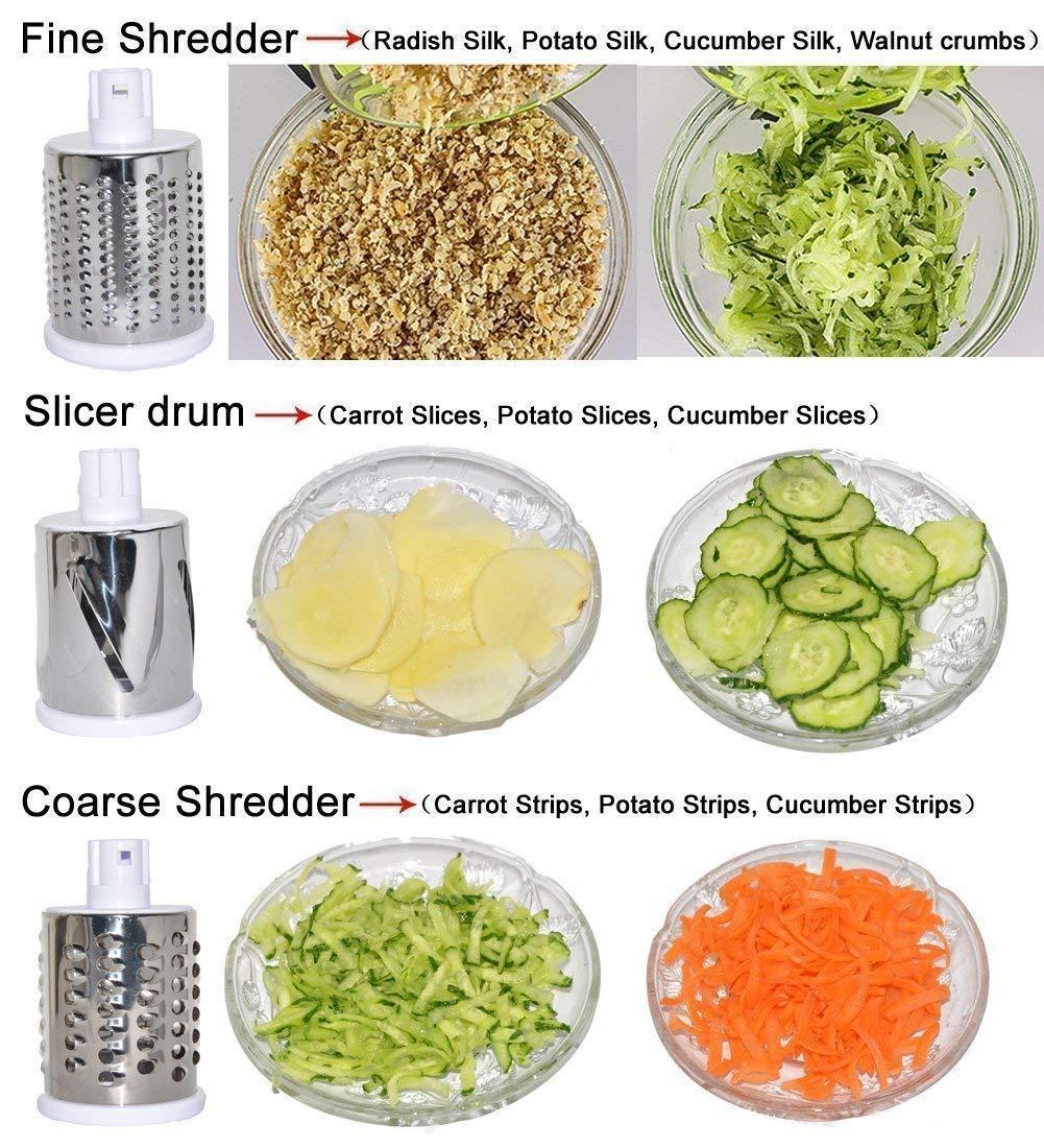 4 in 1 Rotary Drum Vegetable Grater & Slicer | Manual Kitchen Cutter