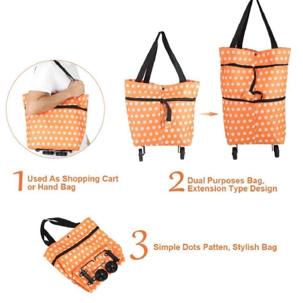Foldable Shopping Trolley Bag with Wheels | Lightweight Waterproof Grocery Bag