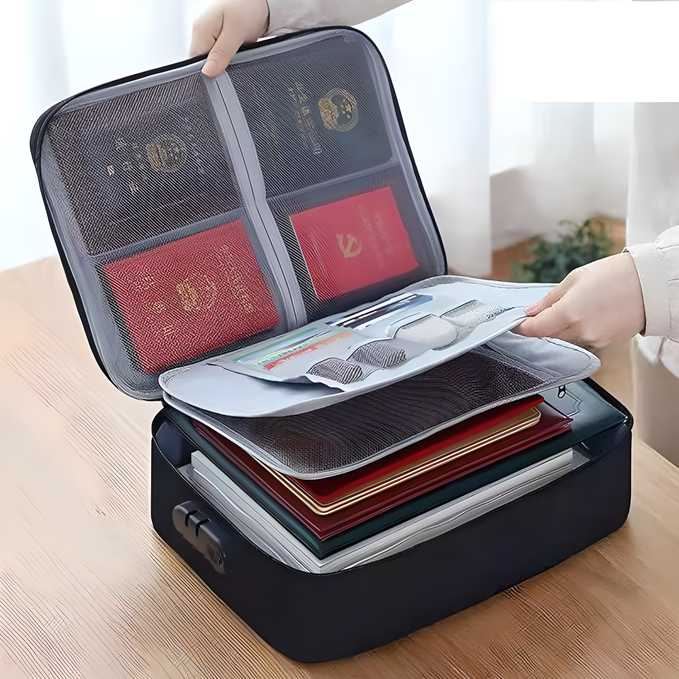 Waterproof Document Storage Bag with Password Lock | Travel Organizer File Holder