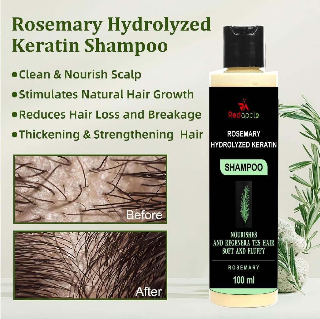 Rosemary Hydrolyzed Keratin Shampoo 100ml – Hair Repair, Strengthening & Anti-Hair Fall Formula