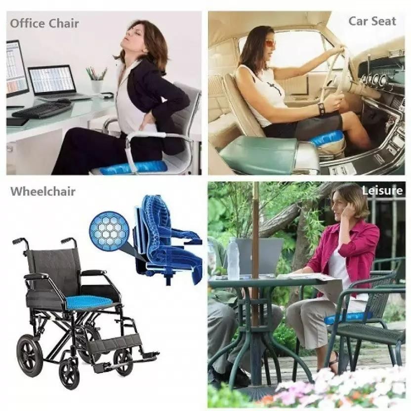 Gel Orthopedic Seat Cushion for Office Chair & Wheelchair | Coccyx & Back Pain Relief Pad
