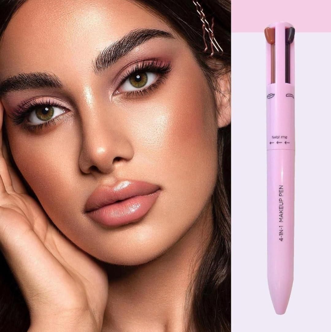 Katelia Beauty Touch Up 4-in-1 Makeup Pen – Concealer, Eyeliner, Brow, Lip & Brightener (Light Shade)