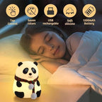Cute Panda Night Light Lamp for Kids | 7 Color Touch Silicone LED Nursery Bedside Lamp