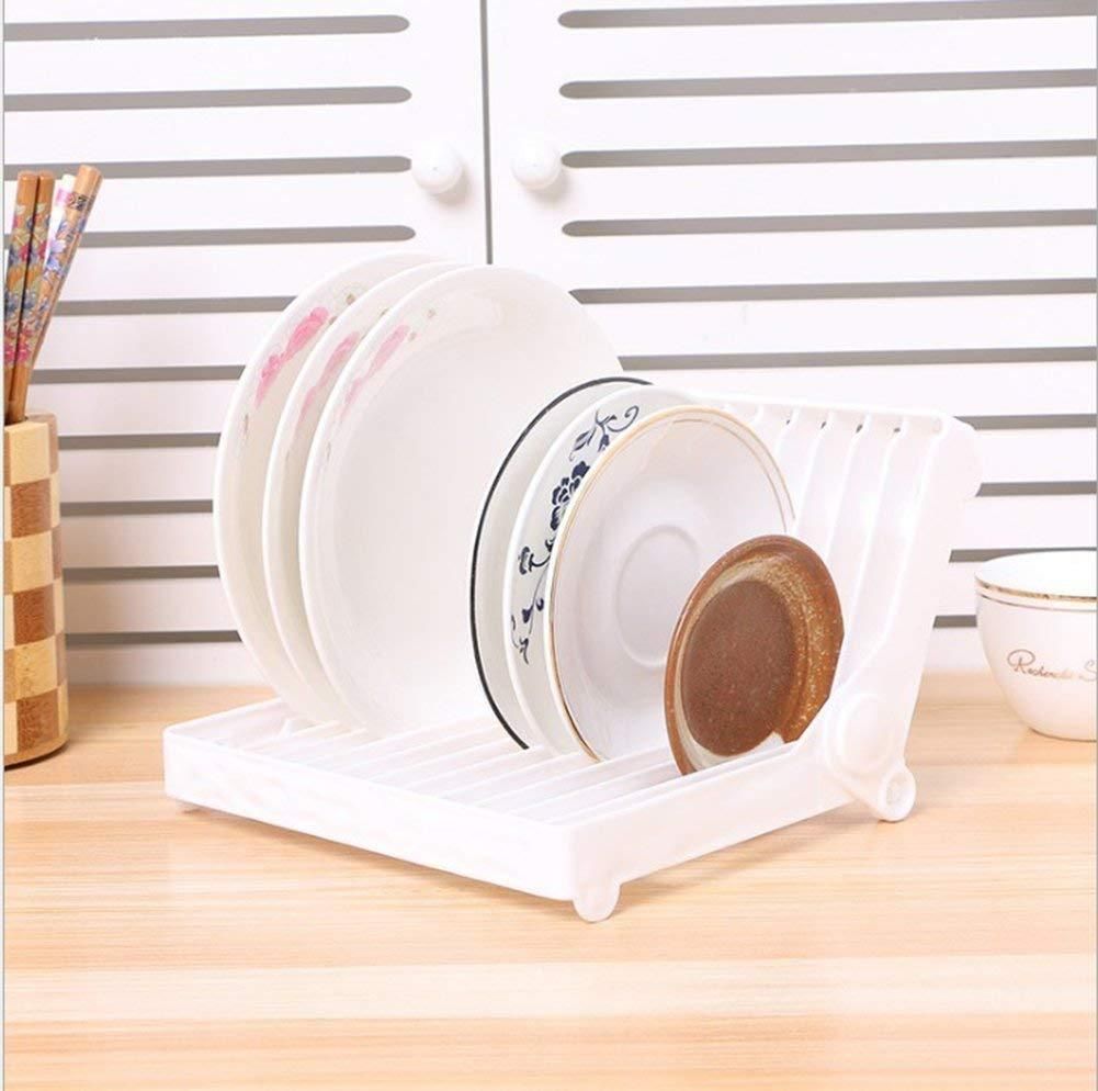 Folding Plastic Kitchen Dish Rack Stand | Dinner Plate Holder (30x20x8 cm)