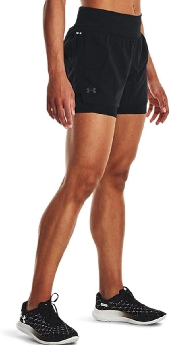 Running 2 In 1 Slim Fit Shorts for Men | Black Sports Gym Fitness Shorts