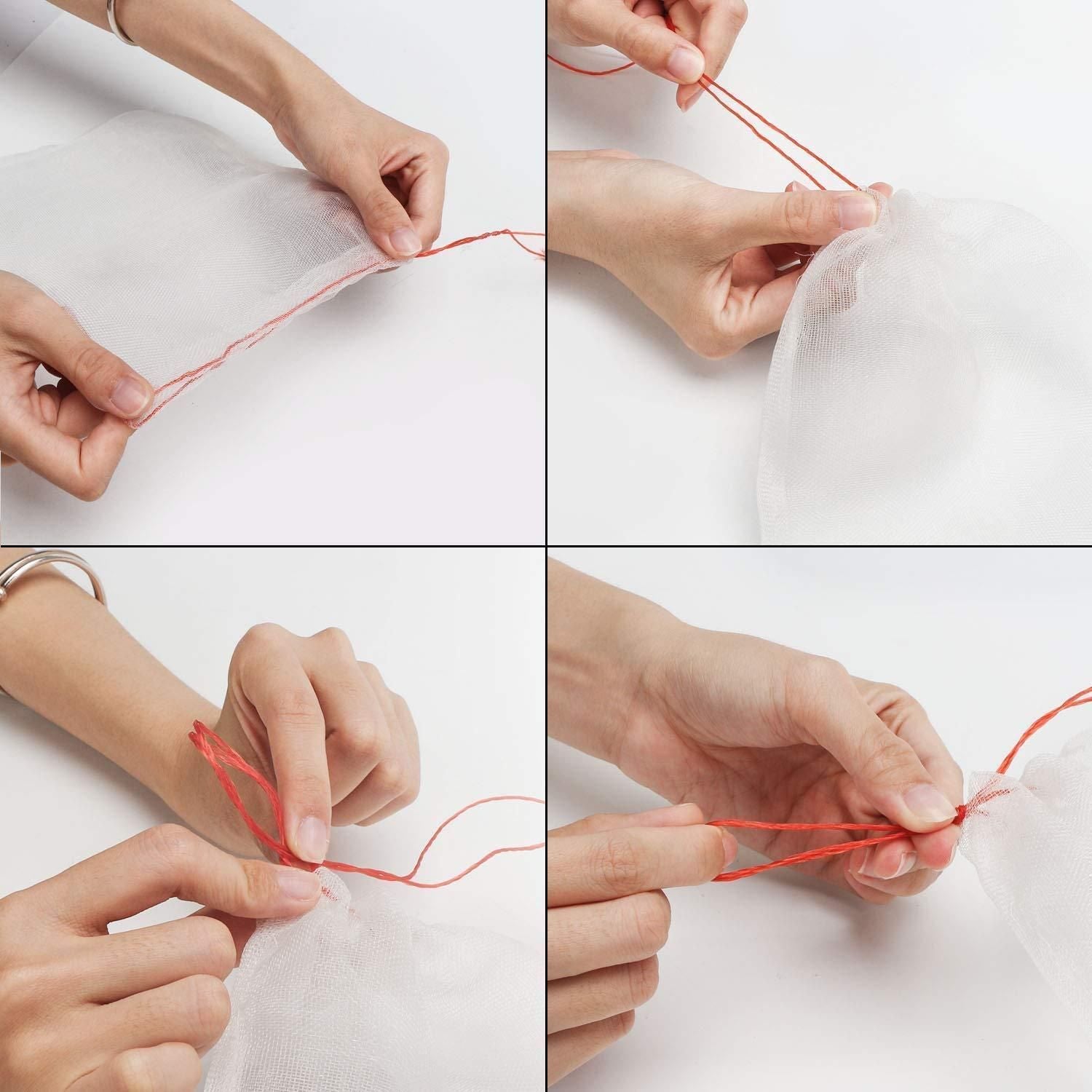 Fruit Protection Bags with Drawstring Pack of 25 | Nylon Mesh Plant Cover