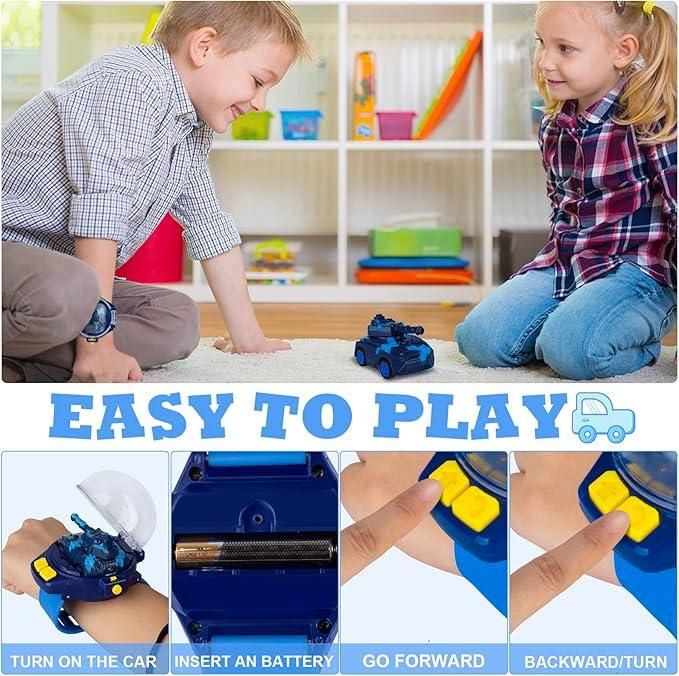 Remote Watch Car for Kids – Mini Wrist RC Racing Car with USB Charging (Assorted Color)