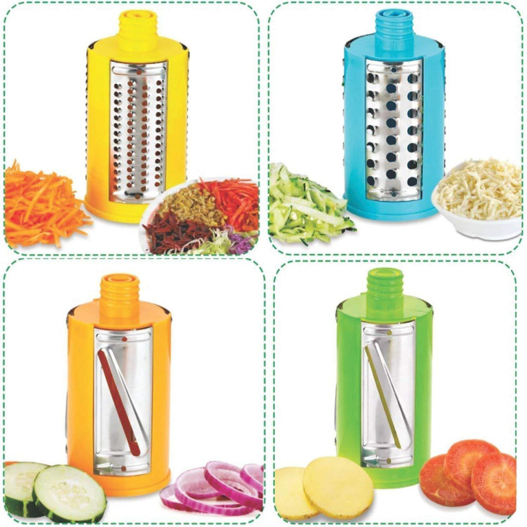 4 in 1 Rotary Drum Vegetable Grater & Slicer | Manual Kitchen Cutter