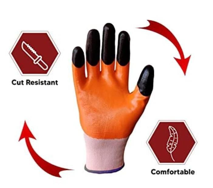 Labor Protection Safety Work Nitrile Gloves – Anti-Slip Durable Work Gloves (1 Pair)