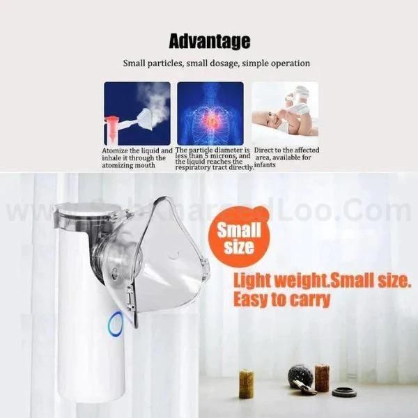 Portable Mesh Nebulizer for Kids & Adults – Silent Handheld Nebulizer Machine for Easy Breathing Care