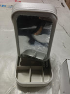 White Jewelry Box with LED Mirror | Leather Organizer for Rings, Necklace & Earrings