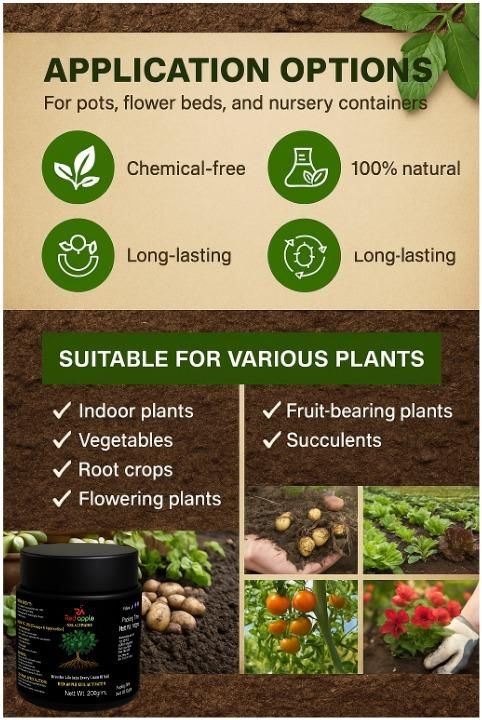 Soil Activator 100gm Potassium Humate Fertilizer | Water Soluble Plant Nutrient