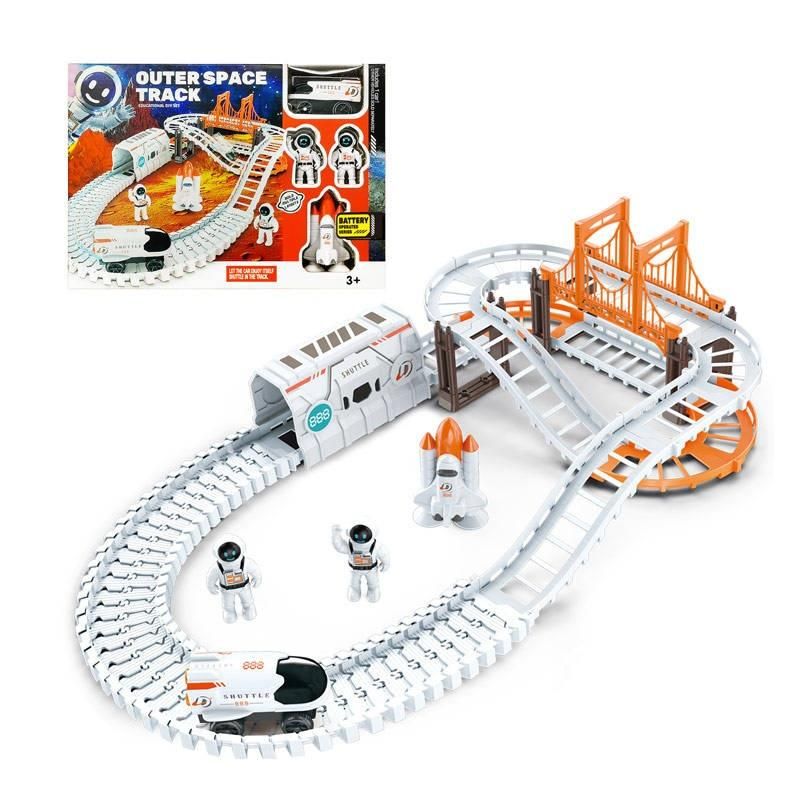 Astronaut Spaceship Track Set for Kids – Flexible Outer Space Magic Race Track Toy with Shuttle Car