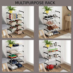 4 Layer Metal Shoes & Books Rack | Foldable DIY Storage Organizer Shelf