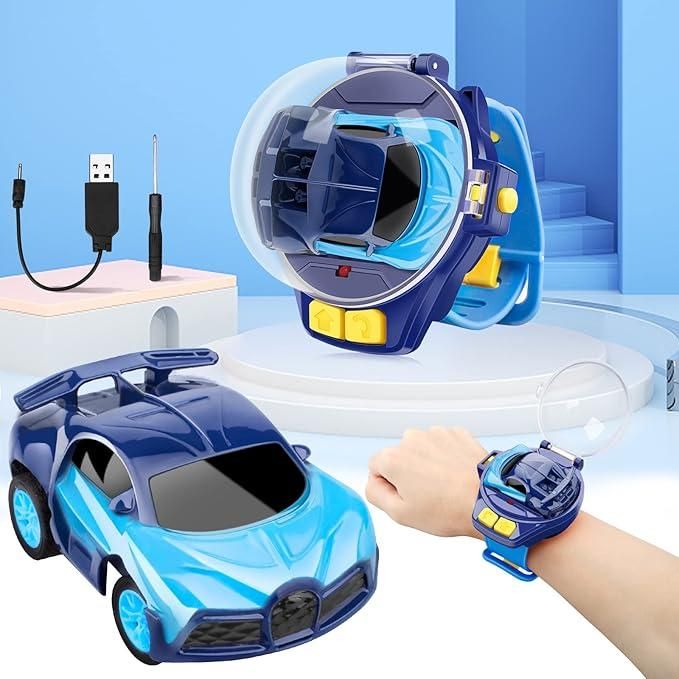Remote Watch Car for Kids – Mini Wrist RC Racing Car with USB Charging (Assorted Color)