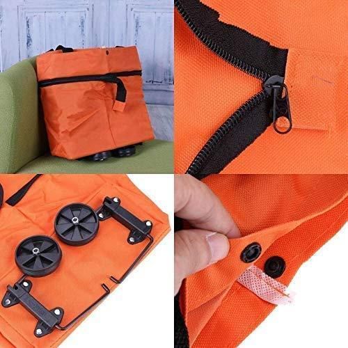 Foldable Shopping Trolley Bag with Wheels | Lightweight Waterproof Grocery Bag