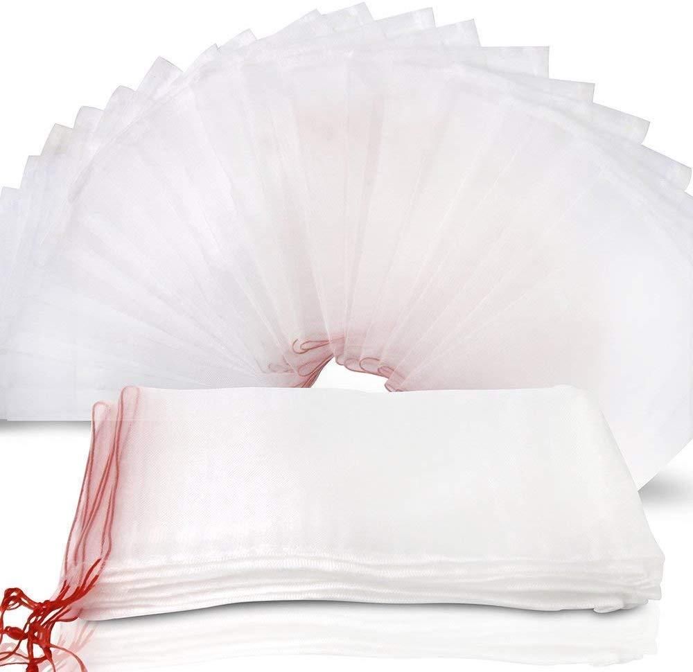 Fruit Protection Bags with Drawstring Pack of 25 | Nylon Mesh Plant Cover