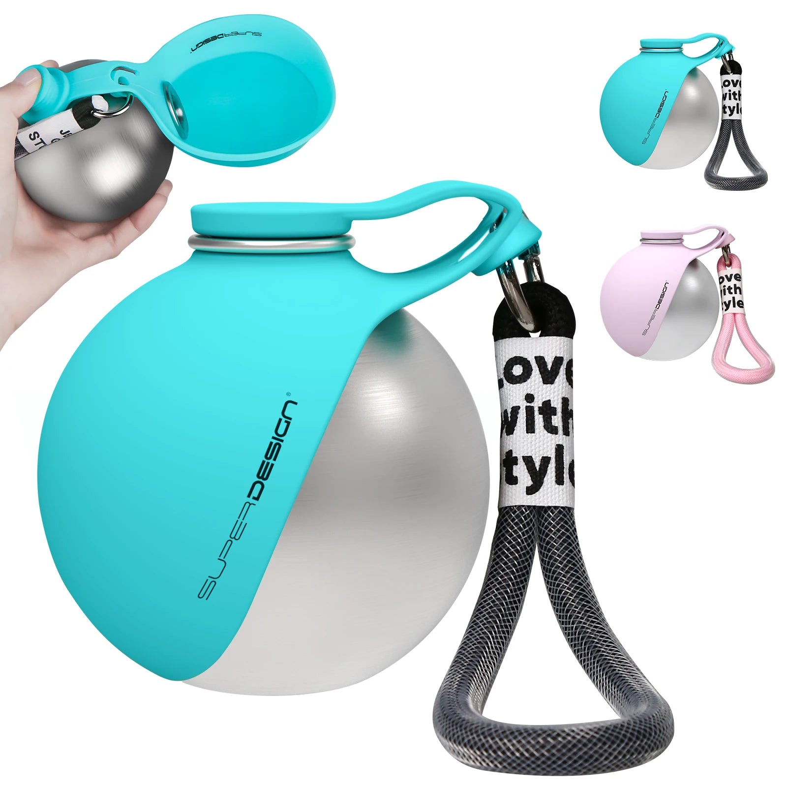2-in-1 Portable Dog Water Bottle – Leak-Proof Stainless Steel Travel Bottle for Small Dogs