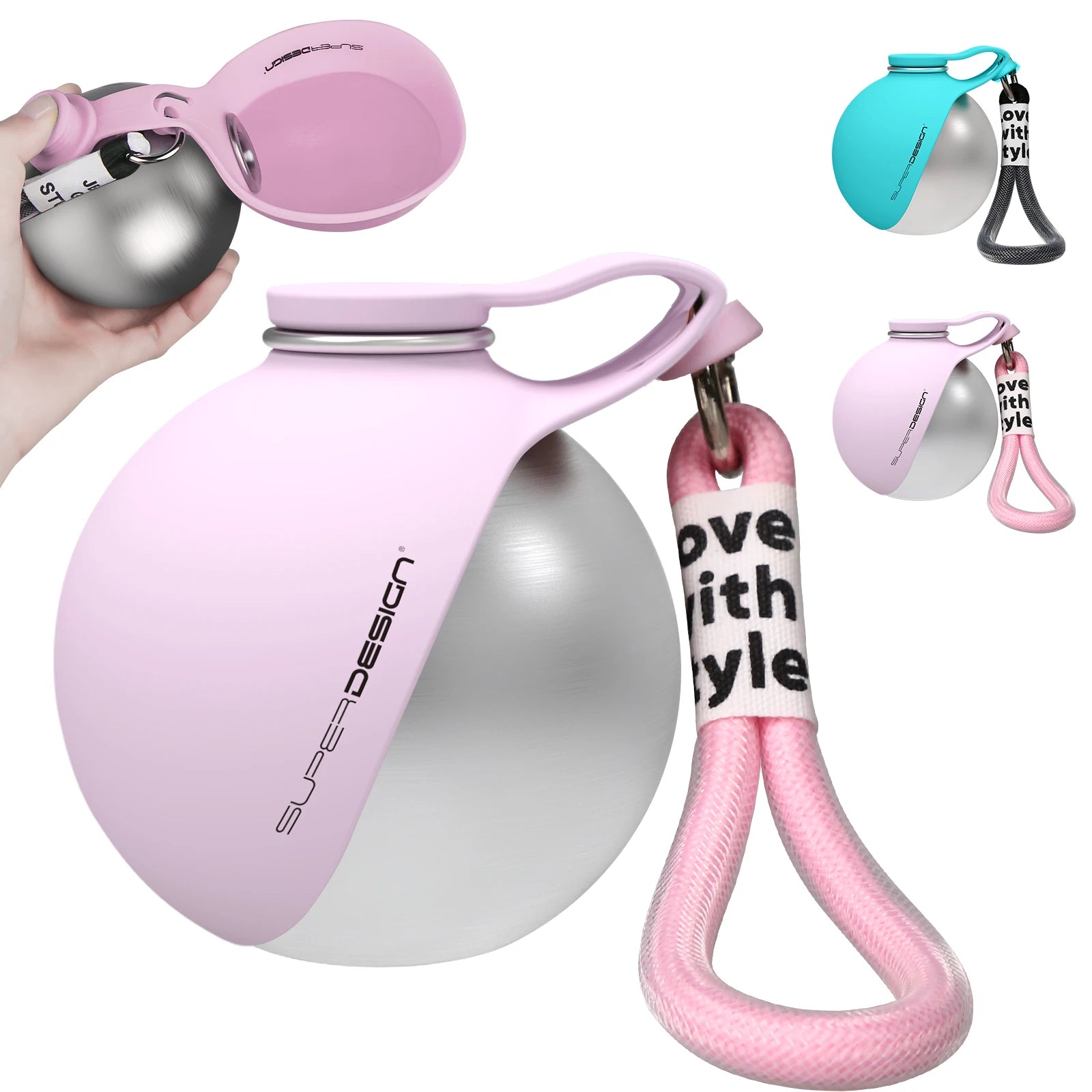 2-in-1 Portable Dog Water Bottle – Leak-Proof Stainless Steel Travel Bottle for Small Dogs