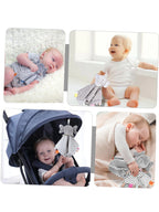 Elephant Baby Comforter Blanket Soft Plush Security Blanket with Rattle Toy for Newborns and Toddlers