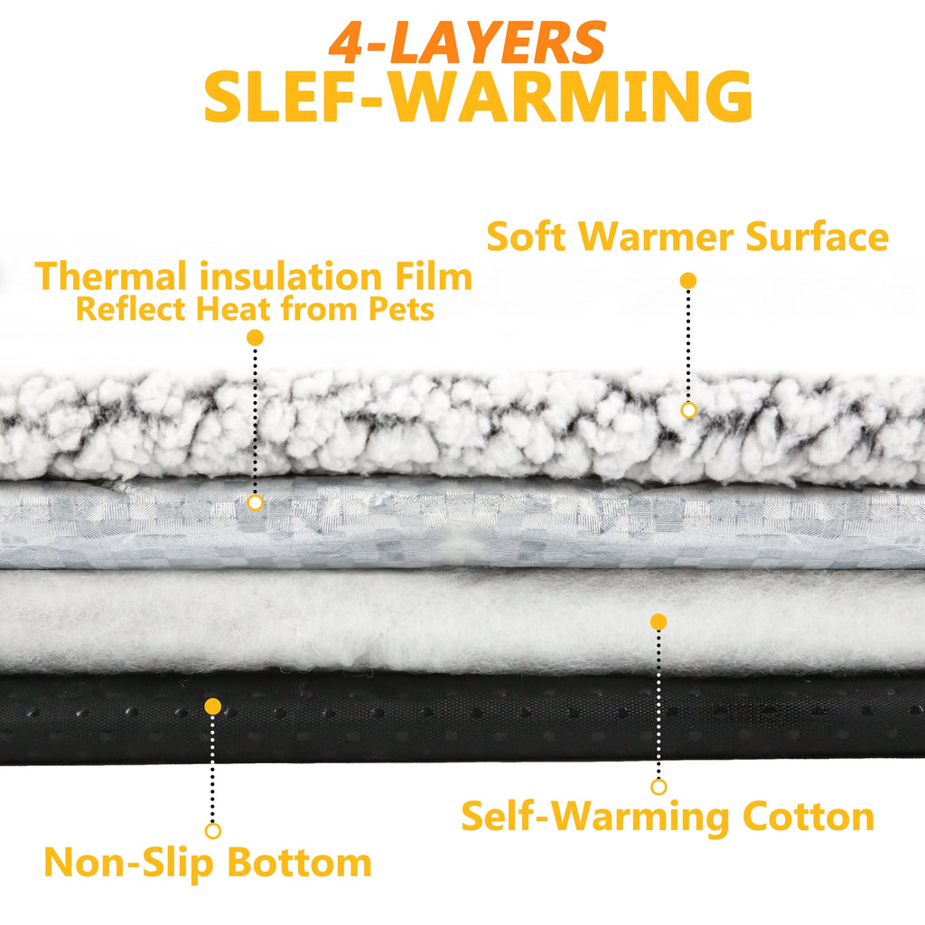 Self-Heating Pet Pad Blanket for Dogs and Cats | Thermal Heat Reflecting Warm Cushion Sleeping Mat