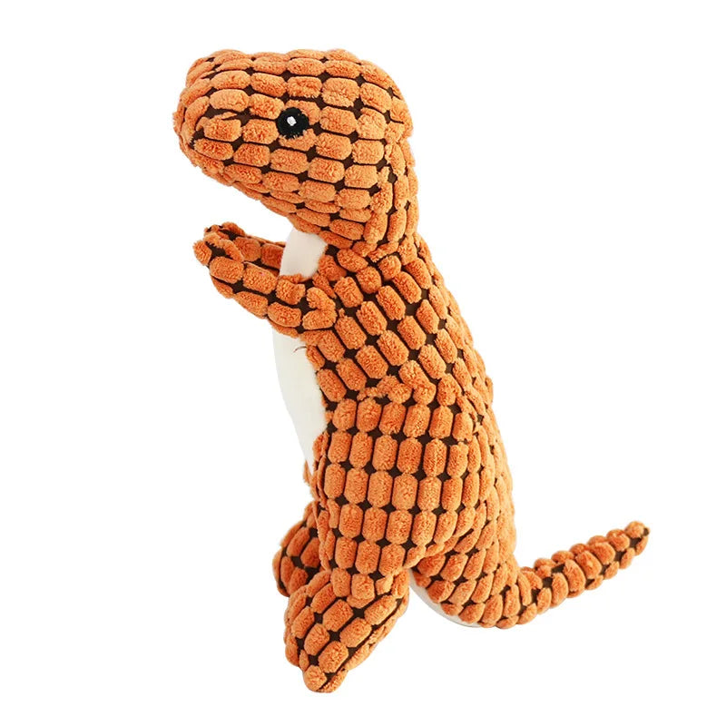 Funny Dinosaur Plush Dog Toy with Squeaker – Soft Corn Wool Chew Toy for Dogs & Cats Training and Play