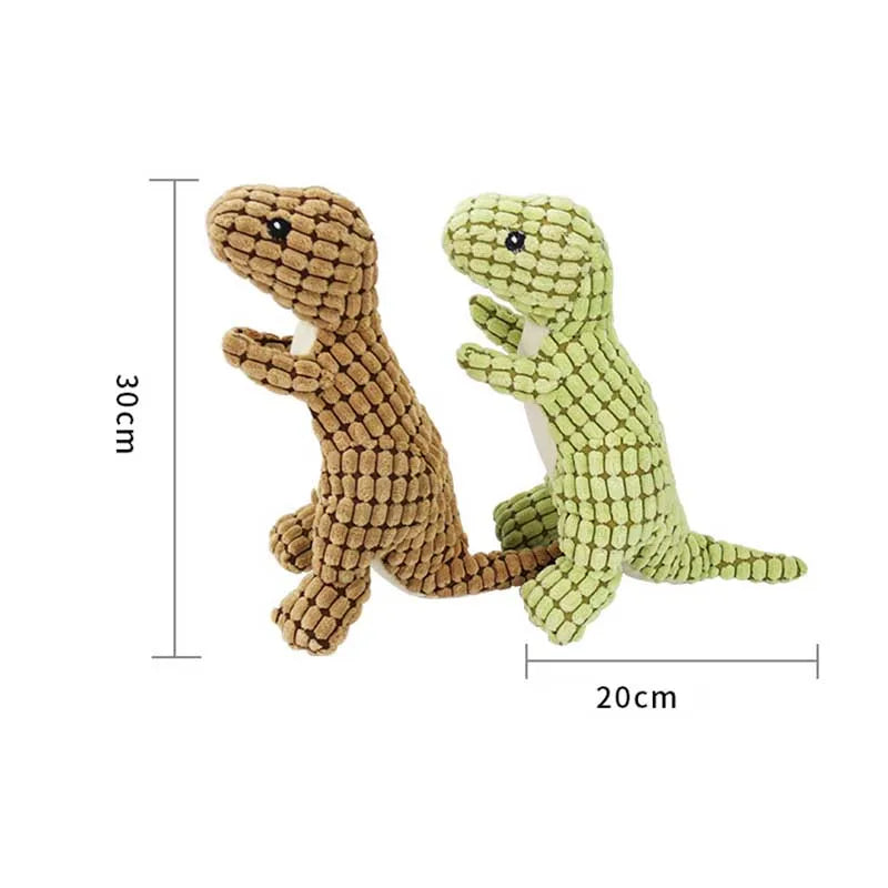 Funny Dinosaur Plush Dog Toy with Squeaker – Soft Corn Wool Chew Toy for Dogs & Cats Training and Play