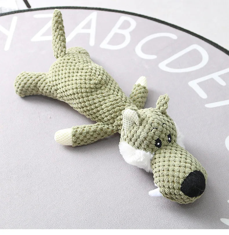 Cartoon Plush Puppy Dog Toy with Squeaker – Soft Chew Toy for Small Dogs Teeth Grinding & Interactive Play