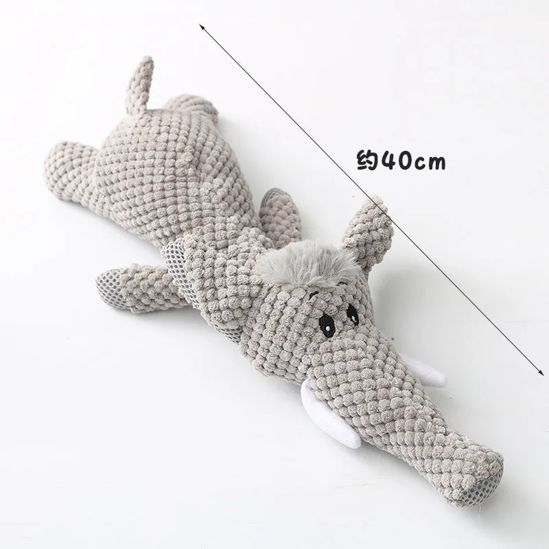 Cartoon Plush Puppy Dog Toy with Squeaker – Soft Chew Toy for Small Dogs Teeth Grinding & Interactive Play
