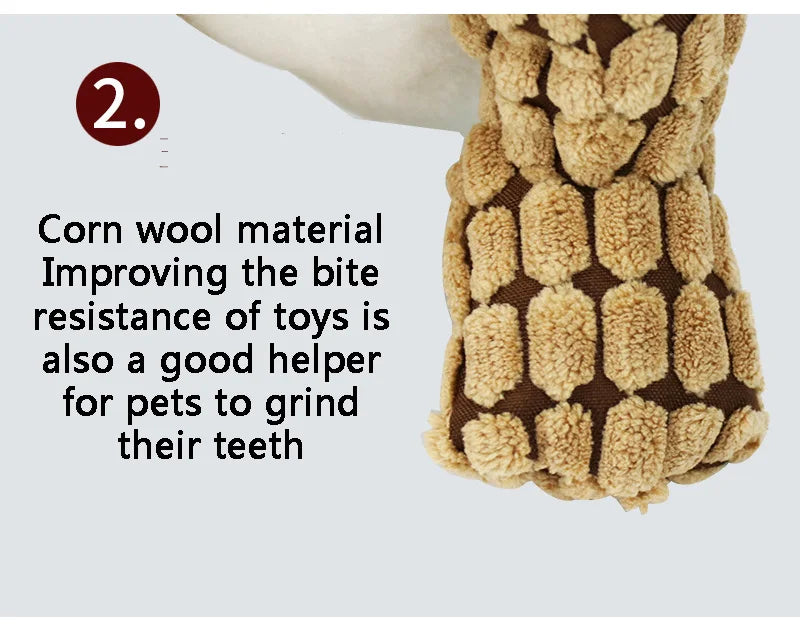 Funny Dinosaur Plush Dog Toy with Squeaker – Soft Corn Wool Chew Toy for Dogs & Cats Training and Play