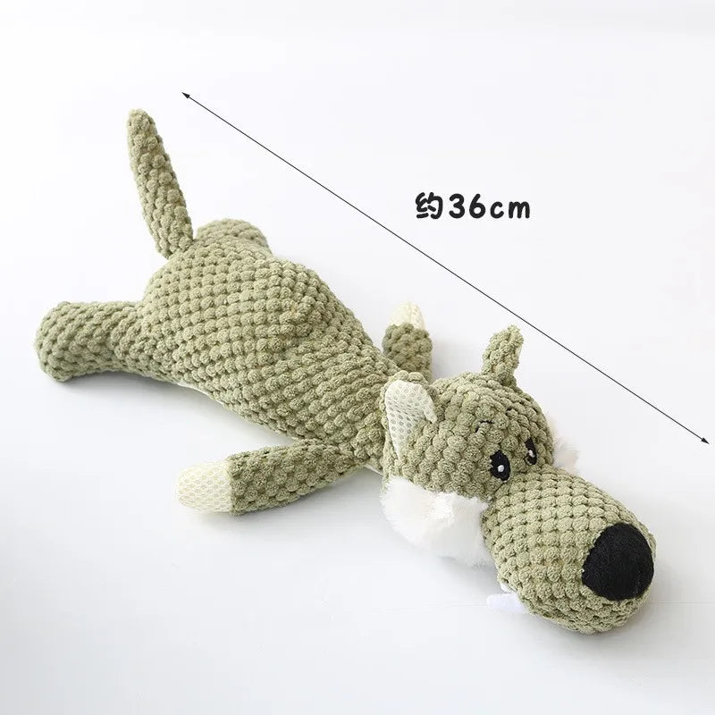 Cartoon Plush Puppy Dog Toy with Squeaker – Soft Chew Toy for Small Dogs Teeth Grinding & Interactive Play