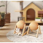 Cat Scratching Ball Toy with Sisal Rope – Wooden Kitten Scratcher for Claw Grinding, Interactive Play & Furniture Protection
