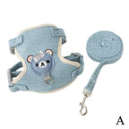 Lovely Small Pet Vest Chest Strap Harness Leash Set – Adjustable Walking Traction Rope for Dogs, Cats and Bunnies