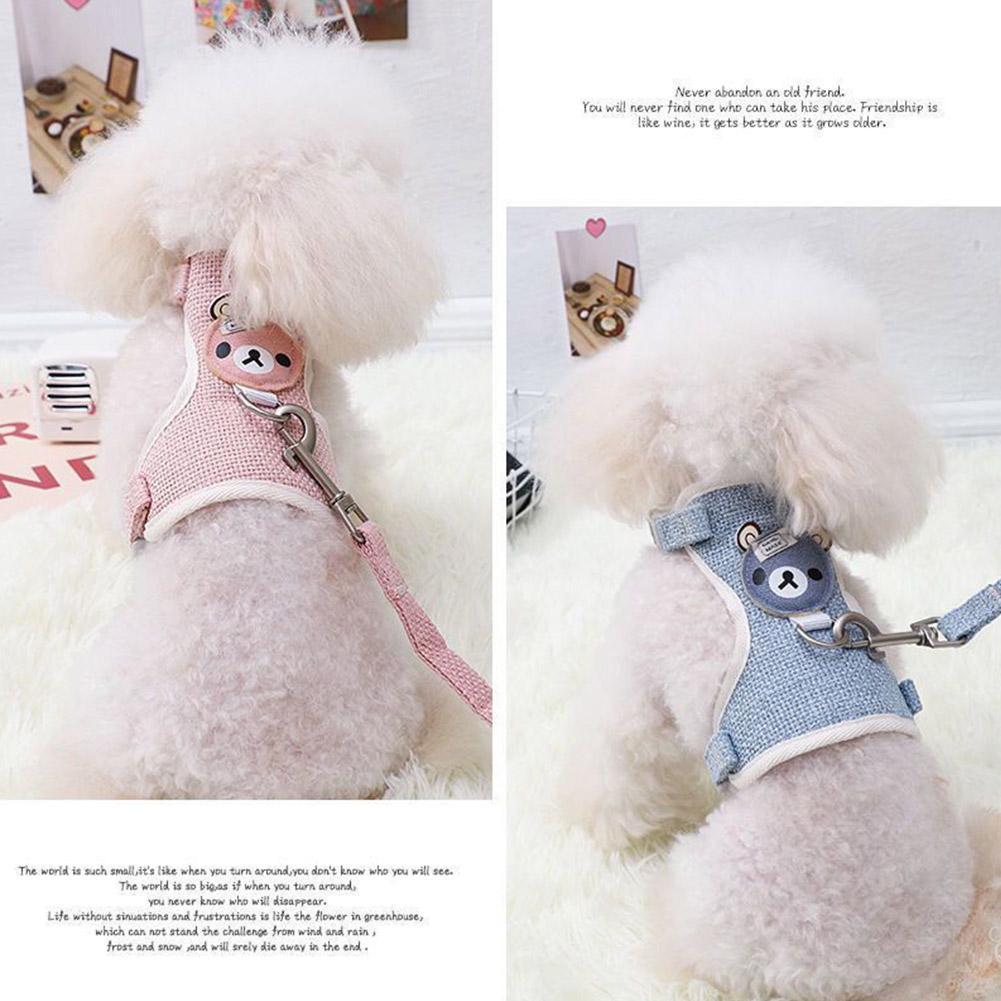 Lovely Small Pet Vest Chest Strap Harness Leash Set – Adjustable Walking Traction Rope for Dogs, Cats and Bunnies