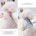Lovely Small Pet Vest Chest Strap Harness Leash Set – Adjustable Walking Traction Rope for Dogs, Cats and Bunnies