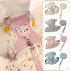Lovely Small Pet Vest Chest Strap Harness Leash Set – Adjustable Walking Traction Rope for Dogs, Cats and Bunnies