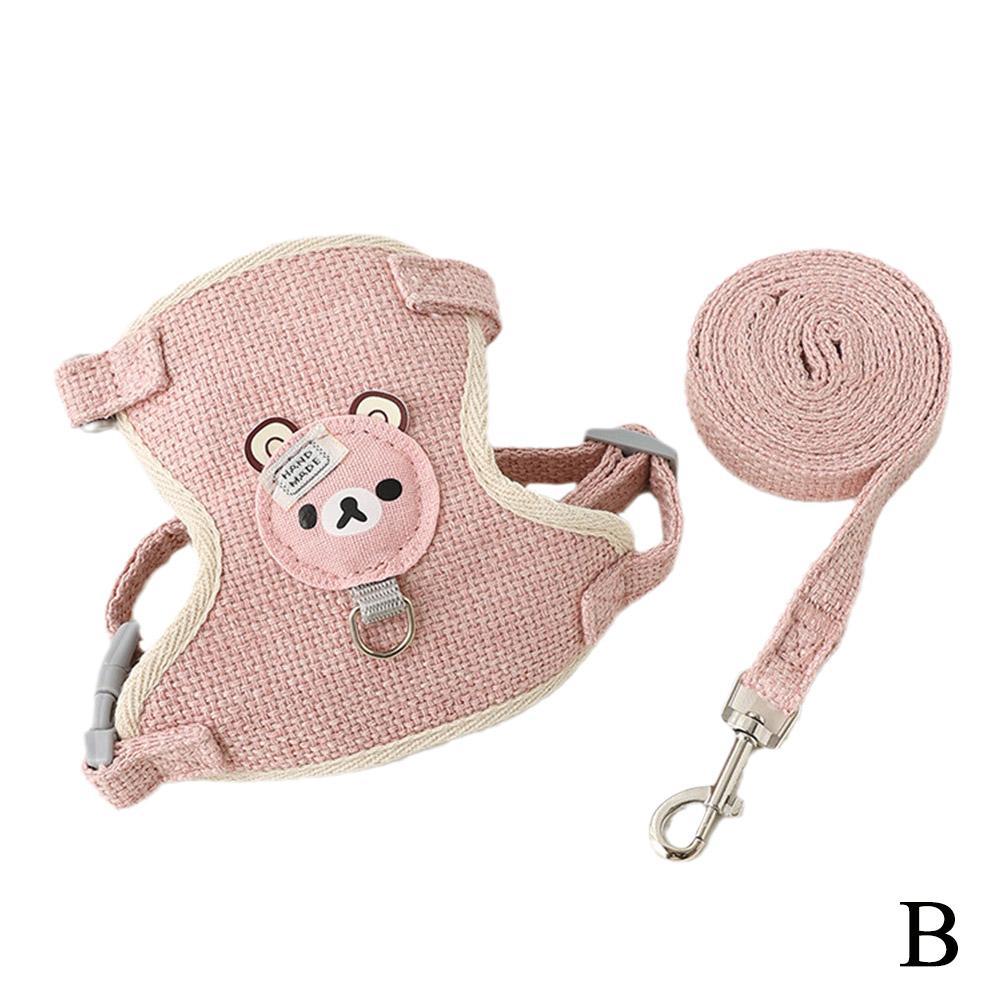 Lovely Small Pet Vest Chest Strap Harness Leash Set – Adjustable Walking Traction Rope for Dogs, Cats and Bunnies