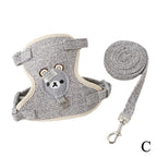 Lovely Small Pet Vest Chest Strap Harness Leash Set – Adjustable Walking Traction Rope for Dogs, Cats and Bunnies