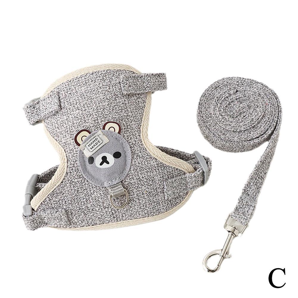 Lovely Small Pet Vest Chest Strap Harness Leash Set – Adjustable Walking Traction Rope for Dogs, Cats and Bunnies