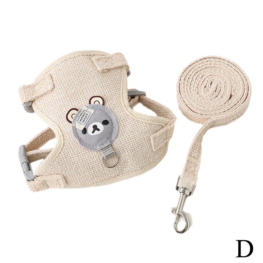Lovely Small Pet Vest Chest Strap Harness Leash Set – Adjustable Walking Traction Rope for Dogs, Cats and Bunnies