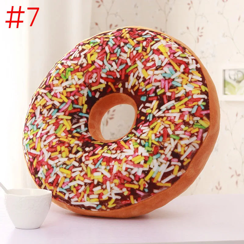 3D Cute Chocolate Donut Pillow – Plush Round Cushion with Memory Foam, Decorative Seat Pad, Sofa & Nap Pillow