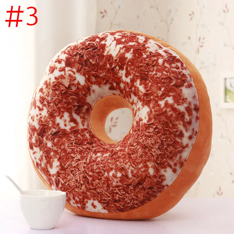 3D Cute Chocolate Donut Pillow – Plush Round Cushion with Memory Foam, Decorative Seat Pad, Sofa & Nap Pillow
