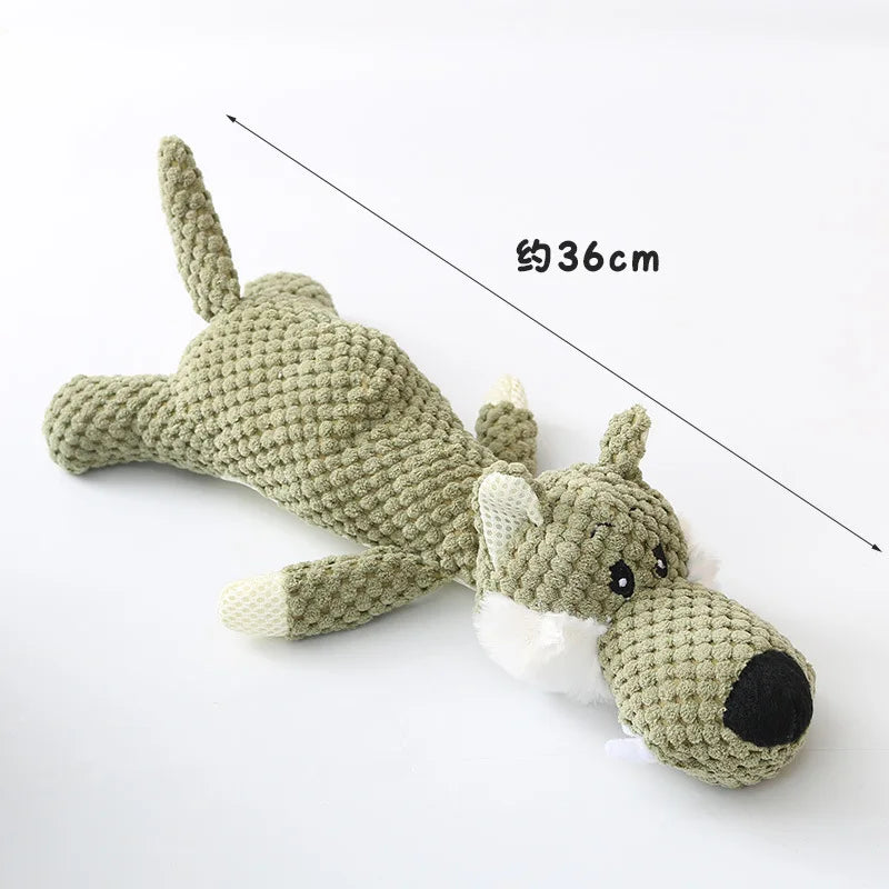 Cartoon Plush Puppy Dog Toy with Squeaker – Soft Chew Toy for Small Dogs Teeth Grinding & Interactive Play