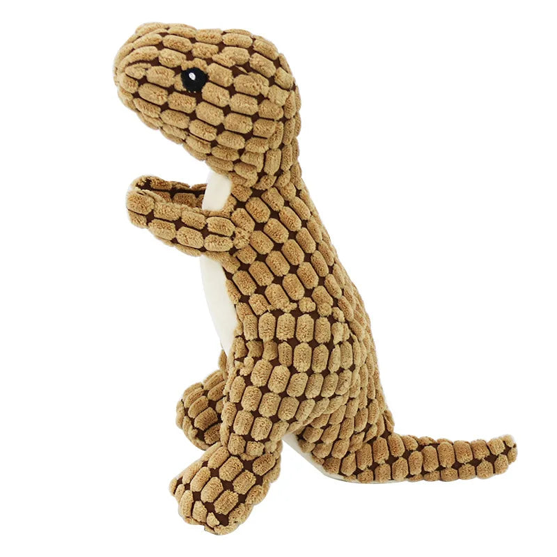 Funny Dinosaur Plush Dog Toy with Squeaker – Soft Corn Wool Chew Toy for Dogs & Cats Training and Play